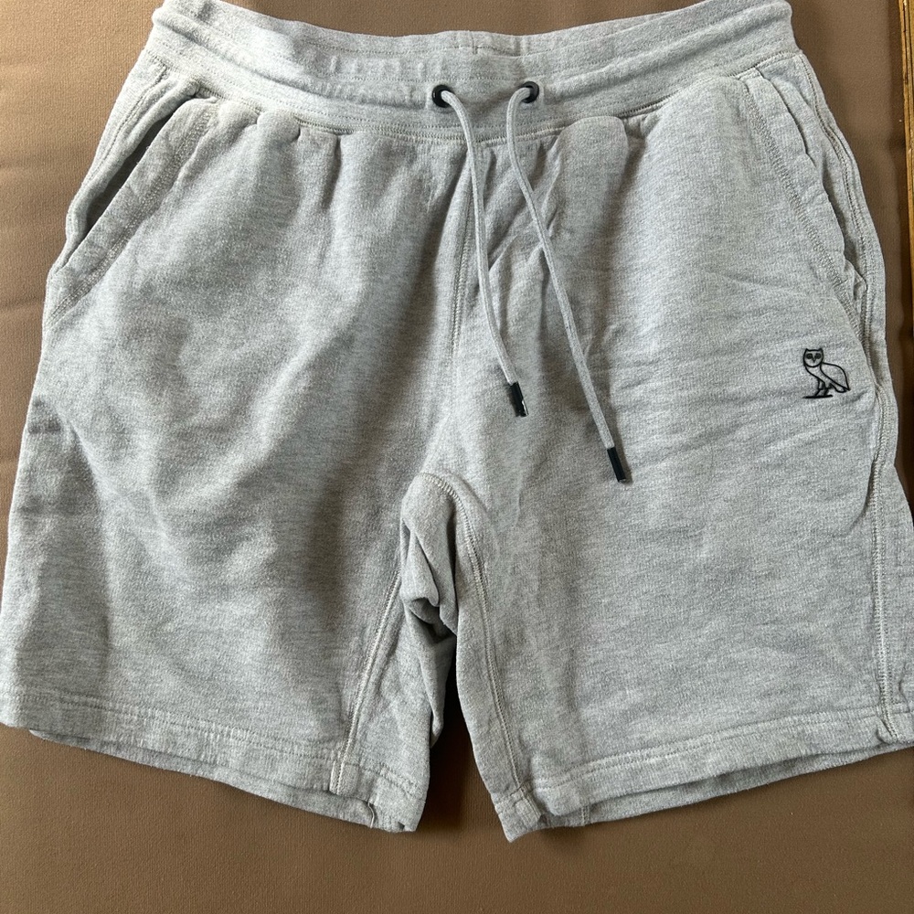 OVO Gray Athletic Shorts with Elastic Waistband